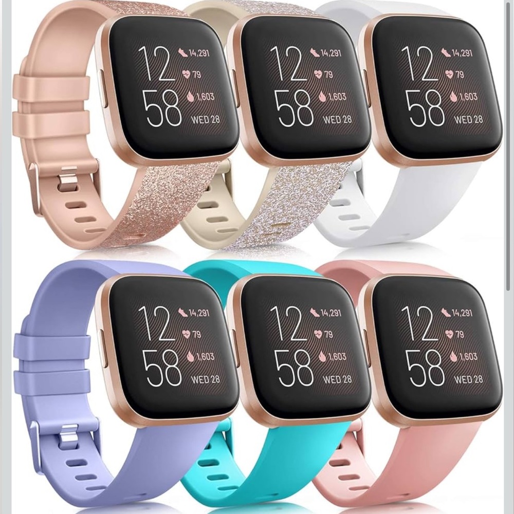 5 Pack Sport Bands Compatible with Fitbit Versa 2 / Versa Lite/SE